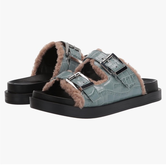 Aerosoles Olivia Slide Sandal for Women size 8 black tan blue - Picture 3 of 8